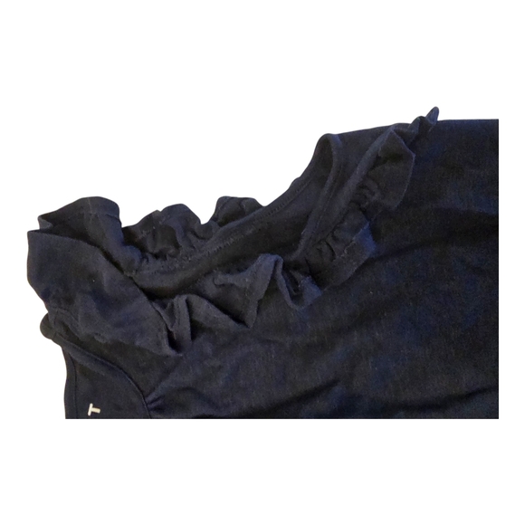 LOFT Navy Gathered Neckline Blouse - Picture 3 of 5